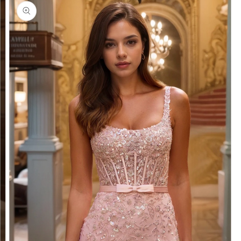 Elegant Pink Sequin Dress - Picture 3 of 5